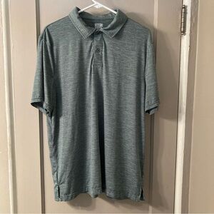 32 Degrees Green Striped Polo Shirt